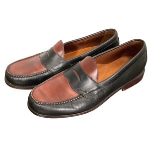 G H Bass Weejuns Penny Loafers Mens 11.5D Black Brown 75th Anniversary 1938 VTG